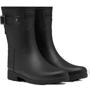 Hunter Black Original Refined Short Waterproof Rain Boot